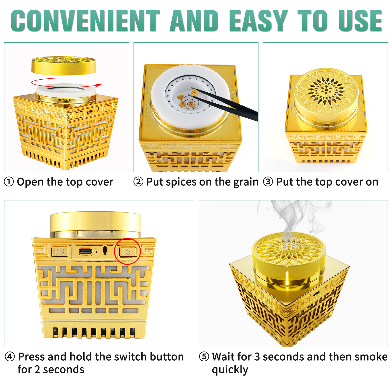 Electronic Bakhoor Burner with Quran Speaker – Portable Electric Incense Burner and Quran Audio Player
